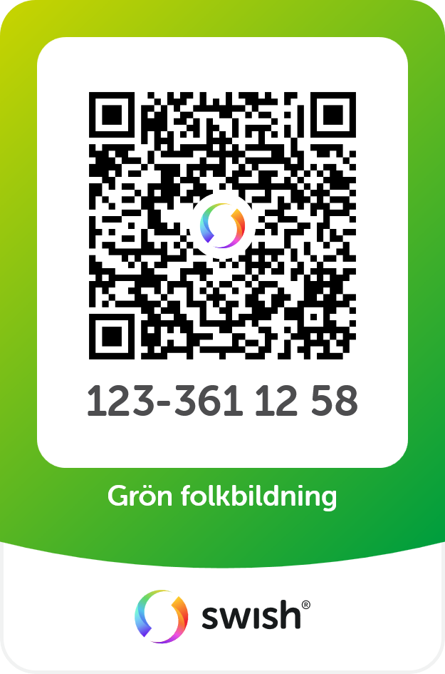 Swish QR-kod — Donera till Grön folkbildning